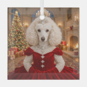 A Poodle Christmas Holiday  Ornament Aus Glas (Vorderseite)