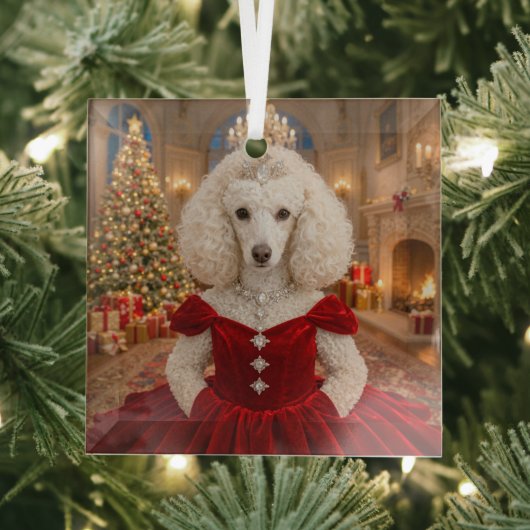 A Poodle Christmas Holiday  Ornament Aus Glas (Insitu)