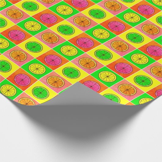 A Popart Orange Geschenkpapier (Ecke)