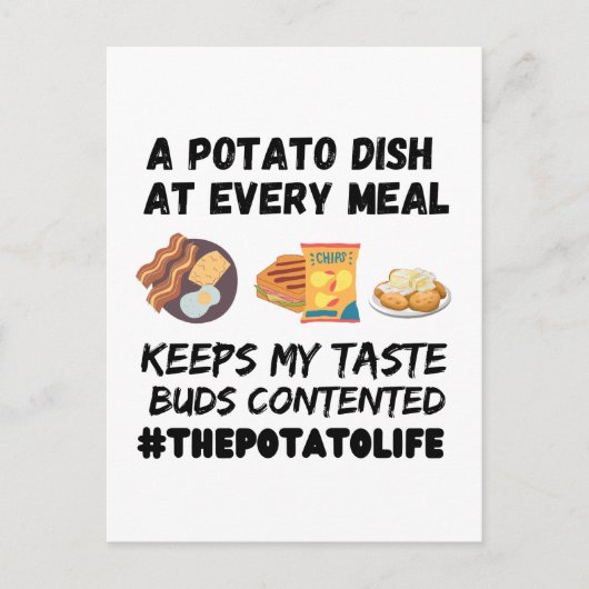A potato dish at every meal postkarte (Vorderseite)