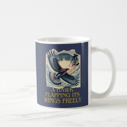 A powerful flying hawk symbolizing freedom kaffeetasse (Rechts)