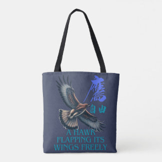 A powerful flying hawk symbolizing freedom tasche