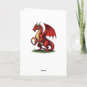 A Proud Red Dragon Holding A Rugby Ball Karte (Rückseite)