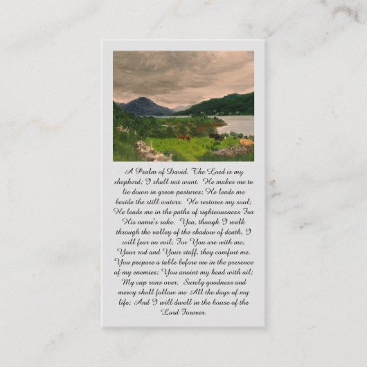 A Psalm of David Celebration of Life Prayer Card Visitenkarte (Vorderseite)