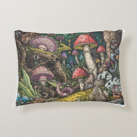 A psychedelic woodland decorative cushion dekokissen (Vorderseite)