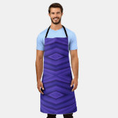A purple apron with a geometric diamond pattern  schürze (Getragen)