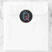 a q pi wall strasse runder aufkleber (Tasche)