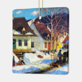 A Quebec Village Street - Clarence Gagnon Kunstwer Keramikornament (Links)