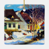 A Quebec Village Street - Clarence Gagnon Kunstwer Keramikornament (Rückseite)