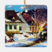 A Quebec Village Street - Clarence Gagnon Kunstwer Keramikornament (Vorderseite)