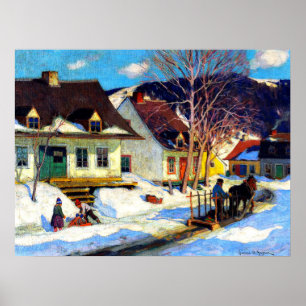 A Quebec Village Street - Clarence Gagnon Kunstwer Poster