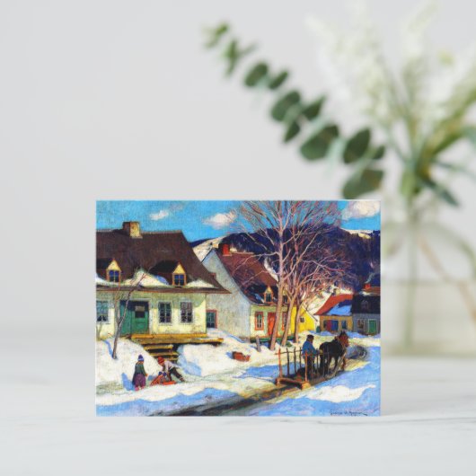 A Quebec Village Street - Clarence Gagnon Kunstwer Postkarte (Stehend Vorderseite)