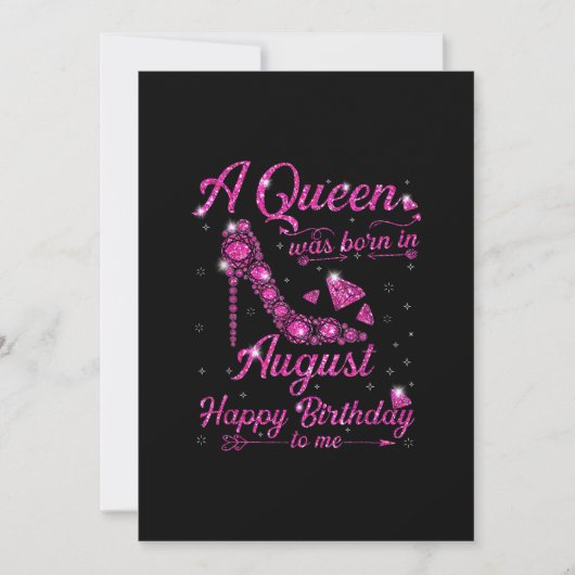 A Queen As Born In August Birthday Gift Women Einladung (Vorderseite)