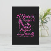 A Queen As Born In August Birthday Gift Women Einladung (Stehend Vorderseite)