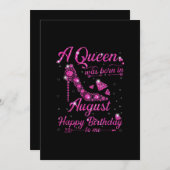 A Queen As Born In August Birthday Gift Women Einladung (Vorne/Hinten)