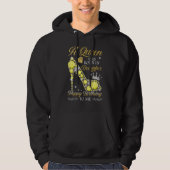 A Queen Was Born In December Funny Bling High Heel Hoodie (Vorderseite)