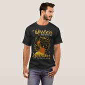 A Queen Was Born In September Birthday Afro Girl B T-Shirt (Vorne ganz)