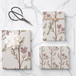 A Quiet Journey Botanical Silhouettes light beige Geschenkpapier Set