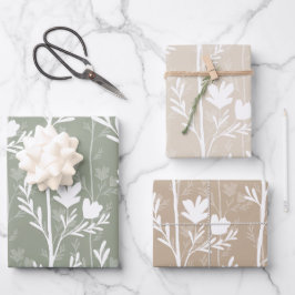 A Quiet Journey Earthy Soft Botanical Silhouettes Geschenkpapier Set