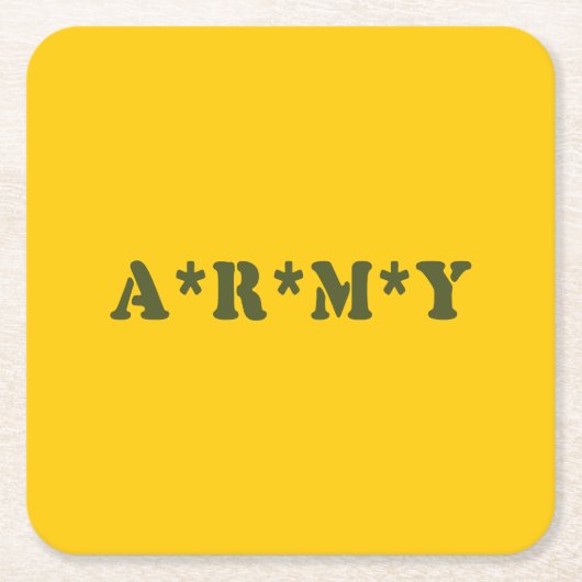 A*R*M*Y RECHTECKIGER PAPPUNTERSETZER (Vorderseite)