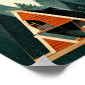 A-Rahmen-Kabine im Wald Poster (Ecke)