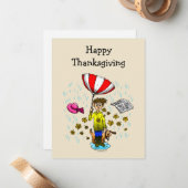 A Rainy Thanksgiving Day Mitteilungskarte (Vorderseite/Rückseite Beispiel)