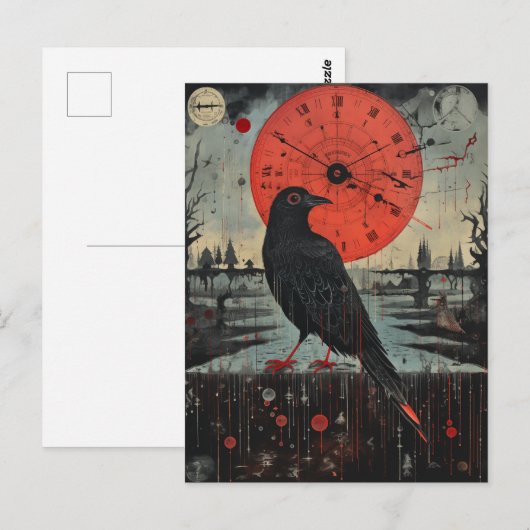 A Raven Postkarte (Vorne/Hinten)