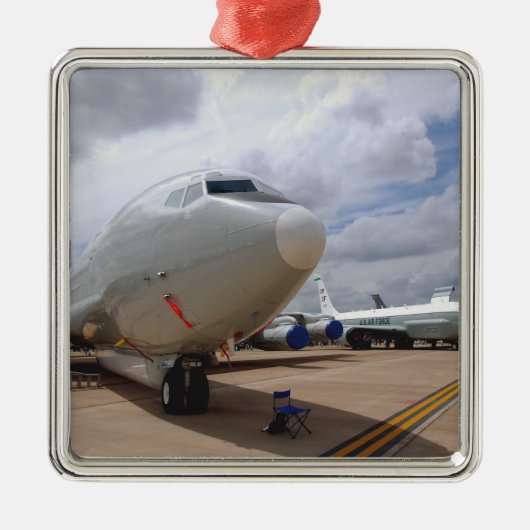 A RC-135V/W Rivet Joint Aviation Silbernes Ornament (Vorne)