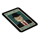 A Reader Lives a Thousand Lives Bibliophile Wisdom Magnet (Rechte Seite)