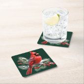 A Red Cardinal Rechteckiger Pappuntersetzer (Vor Ort)