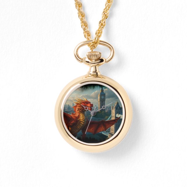 A Red Scottish Dragon Warms London Armbanduhr (Vorderseite)