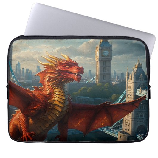 A Red Scottish Dragon Warms London Laptopschutzhülle (Vorderseite)