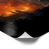 A Red Scottish Dragon Warms London Poster (Ecke)