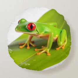 A Redeye Tree Frog Rundes Kissen