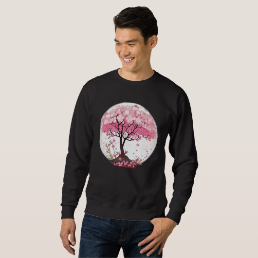 A Refreshing and Enchanting Cherry Blossom Globe Sweatshirt (Vorne ganz)