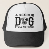 A rescue Dog Steal My Heart Dog Lover Design Truckerkappe (Vorderseite)