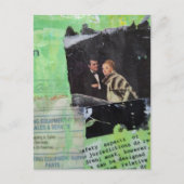 A Retro Couple Mixed Media Collage Postkarte (Vorderseite)