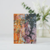 A Retro Tree Mixed Media Collage  Postkarte (Stehend Vorderseite)