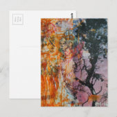 A Retro Tree Mixed Media Collage  Postkarte (Vorne/Hinten)