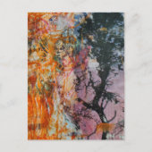 A Retro Tree Mixed Media Collage  Postkarte (Vorderseite)