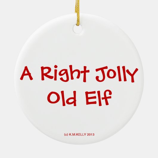 A Right Jolly Old Elf Keramik Ornament (Hinten)