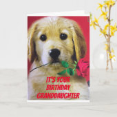 *A ROSE* FOR MY GRANDDAUGHTER "YOUR BIRTHDAY CARD KARTE (Gelbe Blume)