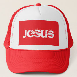 a Roter Jesus Truckerkappe