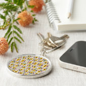 A round keychain with a floral pattern schlüsselanhänger (Seite)