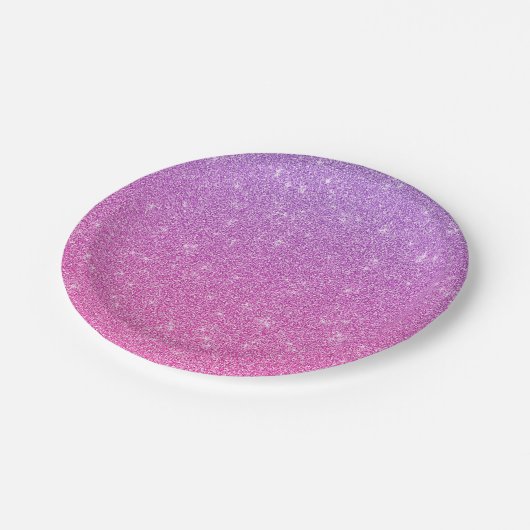 A round plate with a gradient purple to pink pappteller (Schrägansicht)