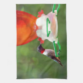 A Ruby Throated Hummingbird Geschirrtuch (Vertikal)