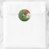 A Ruby Throated Hummingbird Runder Aufkleber (Tasche)