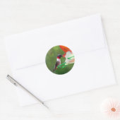A Ruby Throated Hummingbird Runder Aufkleber (Umschlag)
