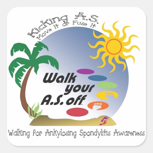 A.S.-Kicken - Befördern oder verbinden Quadratischer Aufkleber (Vorderseite)