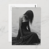 A Sad Woman in the Water Black and White Postkarte (Vorne/Hinten)